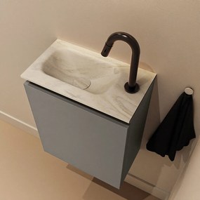 Mondiaz Ture DLux toiletmeubel 40cm smoke met wastafel ostra links met kraangat