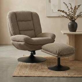 Fauteuil Met Voetensteun Bruin