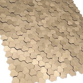 Zelfklevende Mozaïektegels Metaal | Driepas 3D Champagne | 30,5×29,6 cm | Keuken, Bad &amp; WC