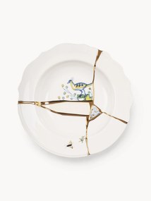 Porseleinen soepbord Kintsugi