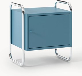 Metalen nachtkastje Robyn, met links- of rechtsdraaiende deur