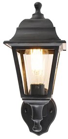 Klassieke buitenwandlamp zwart met bewegingsmelder - Capital