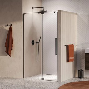 Brauer Stellar nisdeur met vaste wand 100cm gunmetal geborsteld PVD