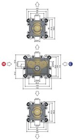 Hotbath Cobber ADS20 inbouw regendouche met 30cm hoofddouche en plafondarm verouderd ijzer