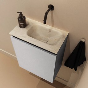 Mondiaz Ture DLux toiletmeubel 40cm plata met wastafel ostra rechts zonder kraangat