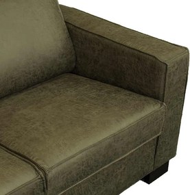 Loungebank - Shuffle - links - leer Dalton groen 14