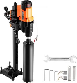 VEVOR kernboormachine, diamantkernboor met een boordiameter van 2-25 cm, inclusief statief en kernboor, robuuste betonkernboor van 3200 W, geschikt voor nat en droog gebruik in beton en baksteen.