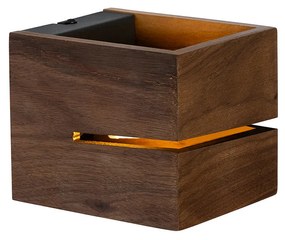 Landelijke wandlamp walnoot hout 9,7 - Transfer Groove