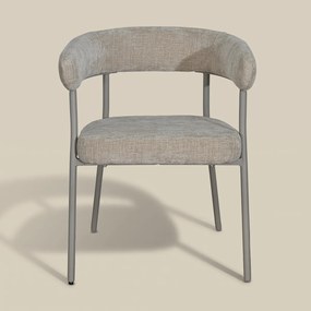 Beige Eetkamerstoel Met Ronde Rug