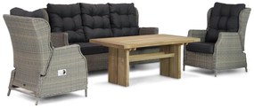 Dining Loungeset Wicker Taupe 5 personen Garden Collections Chicago/Brighton