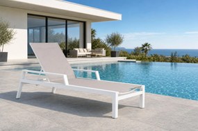 Lifestyle Garden Furniture Licata Ligbed Verstelbaar Aluminium/Textileen /Aluminium/textileen Wit