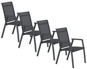 Santana dining tuinstoel donker grijs - 4 stuks