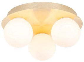 Moderne badkamer plafondlamp messing 3-lichts - Cederic