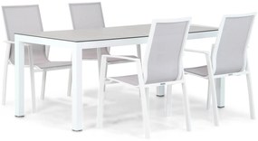 Tuinset 4 personen 180 cm Aluminium/textileen Wit Lifestyle Garden Furniture Ultimate/Margao