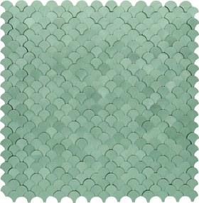Zelfklevende Mozaïektegels Metaal | Visschub Pastelgroen | 28,8×29,8 cm | Keuken, Bad &amp; WC