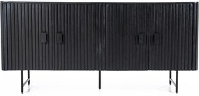 Eleonora Remi Zwart Dressoir Met Ronde Hoeken - 170x45x80cm.