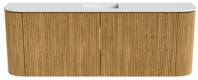 Mondiaz Joya 115cm toiletmeubel ronding links/rechts oak met wastafel faye midden 1 kraangat talc