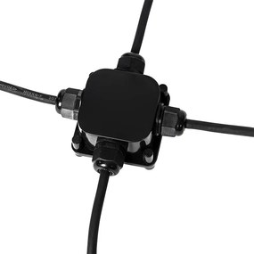 Set van 3 prikspots zwart incl. snoer en stekker IP65 - Done