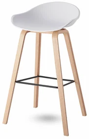 House of Rebels Barkruk - Romeo - 73 cm - Wit - Hout - House of Rebels