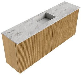 Mondiaz Joya DLux 100cm toiletmeubel oak met wastafel faye midden 1 kraangat glace