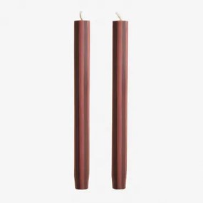 Set Van 2 Decoratieve Kaarsen Soraia Terracotta - Bruin Café - Sklum