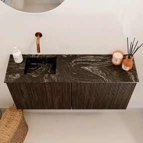 Mondiaz Joya DLux 90cm toiletmeubel walnut met wastafel faye links zonder kraangat lava