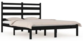 vidaXL Bedframe massief grenenhout zwart 200x200 cm