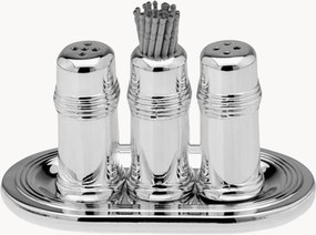 Verzilverde shaker set Fabian met prikkershouder & dienblad, 6-delig