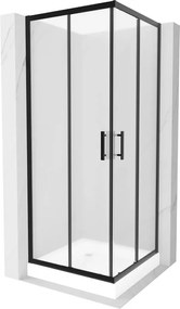Mexen Rio vierkante douchecabine 70 x 70 cm, matglas, zwart + Rio douchebak, wit - 860-070-070-70-30-4510