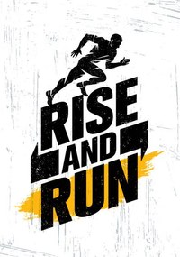 Ilustratie Rise And Run. Marathon Sport Event, subtropica, (26.7 x 40 cm)