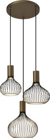Isabel 3-lichts Hanglamp Zacht Brons