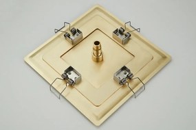 Saniclear Cube inbouw regendouche met inbouw douchekop 30x30cm geborsteld messing - mat goud