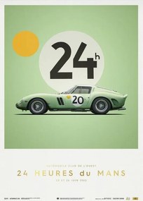 Kunstdruk Ferrari 250 GTO - Green - 24h Le Mans - 1962 - Collector's Edition