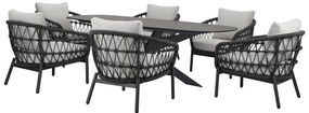 Arezzo San Francisco low dining tuinset 240x100xH69 cm 7 delig antraciet