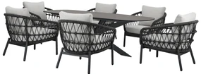 Arezzo San Francisco low dining tuinset 240x100xH69 cm 7 delig antraciet