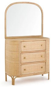 Rotan commode met geïntegreerde  spiegel, Ladara