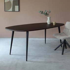 Deens Ovalen Bruine Eettafel 220x100 Cm - 220 X 100cm.