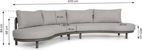 Hoek loungeset 4 personen Aluminium Taupe  Santika Furniture Santika