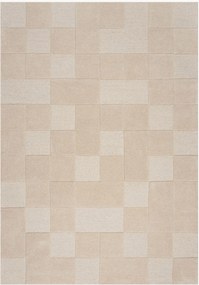 Handgetuft hoog-laag wollen vloerkleed Checkerboard