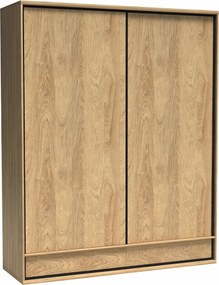 Kledingkast Etrmoni 109, Licht hout, 221x177x59cm, 184 kg, Kledingkast deuren: Schuivend, Aantal planken: 2, Aantal planken: 2