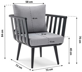 Stoel en Bank Loungeset 5 personen Aluminium Grijs  De Laan Projects
