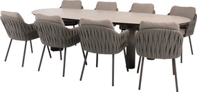 Taste by 4 Seasons Cannes tuinset 9-delig - Denia tuintafel 290x110 cm - terre ceramic print