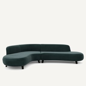 Fluwelen hoekbank, Rosebury, ontwerp Emmanuel Gallina