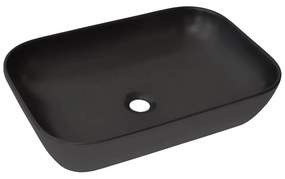 Sanicare Quattro keramische waskom 60x40cm zwart mat