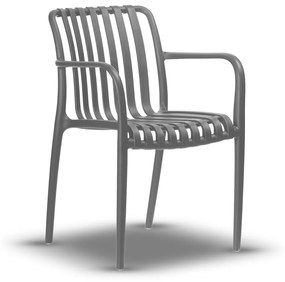 JULIAN grijs - moderne stoel voor keuken, tuin, café (stapelbaar)