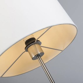 Moderne vloerlamp staal met witte kap - VT