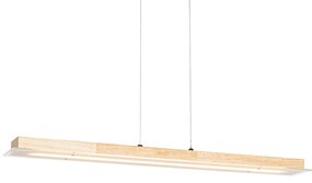 Eettafel / Eetkamer Landelijke hanglamp hout incl. LED met touchdimmer - Platina Landelijk Binnenverlichting Lamp