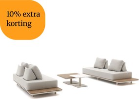 + 10% kassakorting | Stoel-bank loungeset Bellagio | 4 personen | Loungeset Beige | Aluminium | 220x95.5cm | Kees Smit Tuinmeubelen