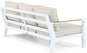 Stoel en Bank Loungeset 5 personen Aluminium/Polywood (teakfinish) Wit  Lifestyle Garden Furniture Bilbao
