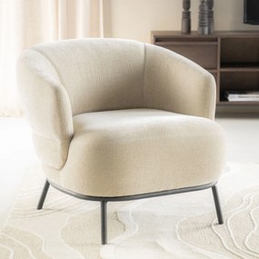 Eleonora David Zachte Fauteuil Beige Met Ronde Rug